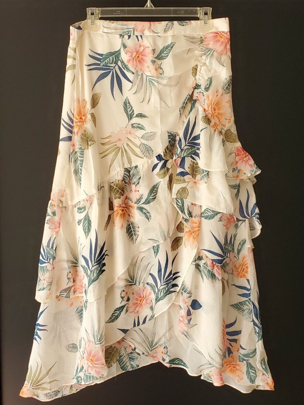 Floral Ruffled Midi Skirt